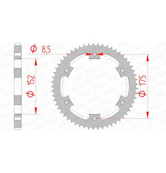 AFAM steel rear sprocket 428 pitch for YAMAHA DT 125, DT 125 RE, TDR 125, WR 125, WR 125 X 1988-2026