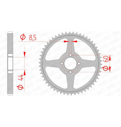 AFAM steel rear sprocket 428 pitch for YAMAHA TTR 125 2000-2001