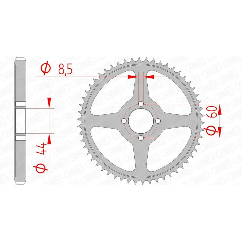 AFAM steel rear sprocket 428 pitch for YAMAHA TTR 125 2000-2001