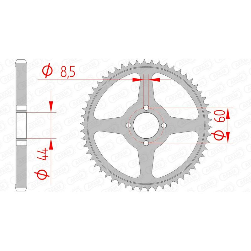 Corona de acero AFAM paso 428 para YAMAHA TTR 125 de 2000 a 2001