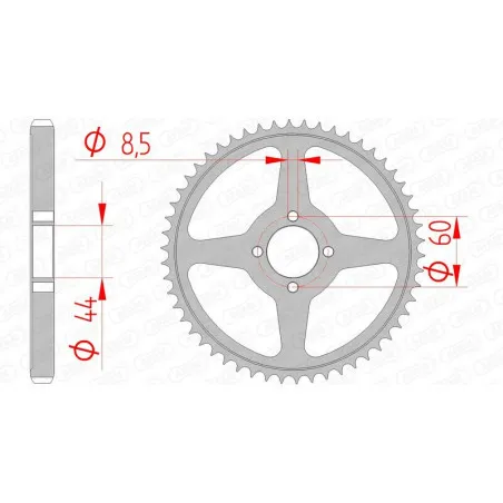 AFAM steel rear sprocket 428 pitch for YAMAHA TTR 125 2000-2001