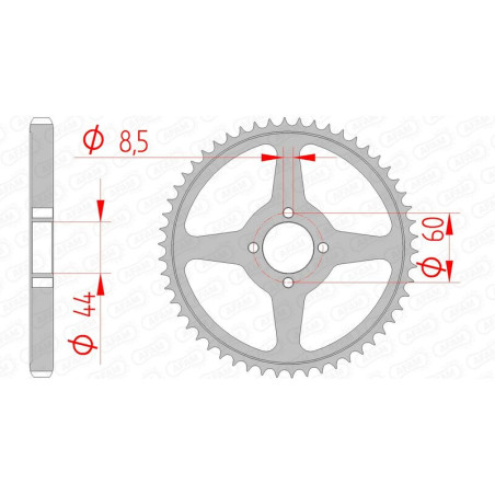 Couronne acier AFAM pas 428 pour YAMAHA TTR 125 de 2000 à 2001
