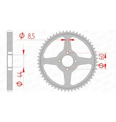 AFAM Kettenrad Stahl Teilung 428 für YAMAHA TTR 125 2000-2001