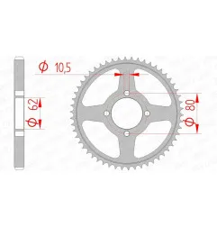 Couronne acier AFAM pas 428 pour YAMAHA TTR 125 de 2002 à 2022