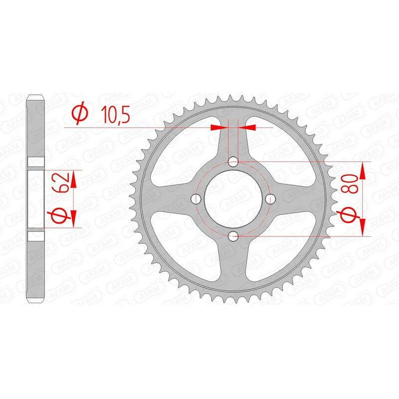 AFAM Kettenrad Stahl Teilung 428 für YAMAHA TTR 125 2002-2022