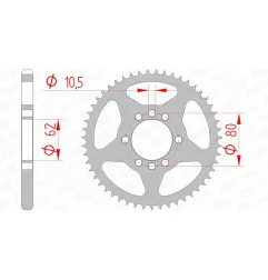 Corona de acero AFAM paso 428 para YAMAHA DT 125, DT 125 MX, XTZ 125, YTM 200 de 1978 a 2006