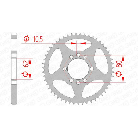 AFAM Kettenrad Stahl Teilung 428 für YAMAHA DT 125, DT 125 MX, XTZ 125, YTM 200 1978-2006