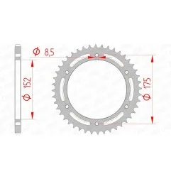 AFAM Kettenrad Stahl Teilung 520 für YAMAHA DT 200, TTR 250 1988-2004