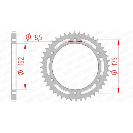 AFAM steel rear sprocket 520 pitch for YAMAHA DT 200, TTR 250 1988-2004