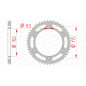 Couronne acier AFAM pas 520 pour YAMAHA TT 350, TT 600, WR 250, YZ 125, YZ 250 de 1980 à 1998