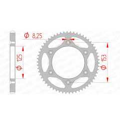 AFAM steel rear sprocket 428 pitch for HONDA XR 125 L and HM CRM-F 125 X 2003-2012