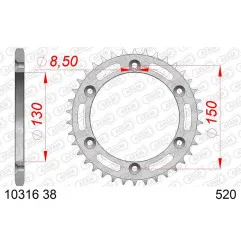 Couronne acier AFAM 38 dents, pas 520 pour HONDA XL 350, XR 350 de 1984 à 1988