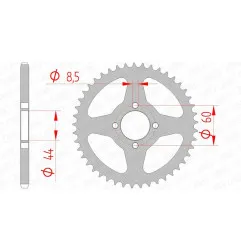 Corona de acero AFAM paso 420 para YAMAHA CHAPPY 50, DT 50, DT 50 MX, TY 50, TY 50 M de 1975 a 2007