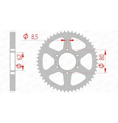 AFAM steel rear sprocket 428 pitch for YAMAHA TW 125, TY 125, TY 175, XT 125, XT 350 1976-2006