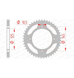 AFAM steel rear sprocket 520 pitch for YAMAHA TT 600, XT 400, XT 600, XT 600 Z TENERE, XTZ 660 TENERE 1980-2004