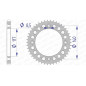 Couronne alu AFAM 46 dents, pas 428 pour YAMAHA YZ 80 de 1985 à 1992