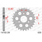 Couronne acier AFAM 28 dents, pas 420 pour SUZUKI JR 50 de 1984 à 2006
