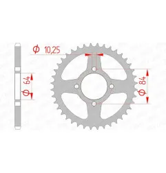 Couronne acier AFAM pas 520 pour SUZUKI LT 250 QUADRACER 2WD, LTZ 400 et KAWASAKI KFX 400 de 1985 à 2018