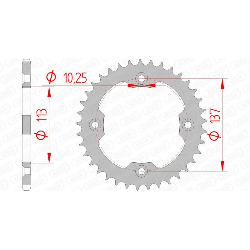 AFAM steel rear sprocket 520 pitch for SUZUKI LT-R 450 QUADRACER 2WD, LTZ 400 2006-2018