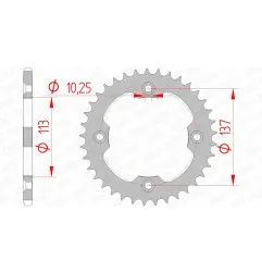 AFAM Kettenrad Stahl Teilung 520 für SUZUKI LT-R 450 QUADRACER 2WD, LTZ 400 2006-2018