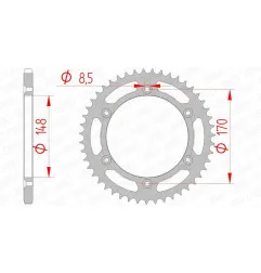 Corona de acero AFAM paso 520 para SUZUKI DR 600 S, DR 650 R DAKAR, DR 650 RSE, DR 800 S, TS 250 X de 1983 a 1997