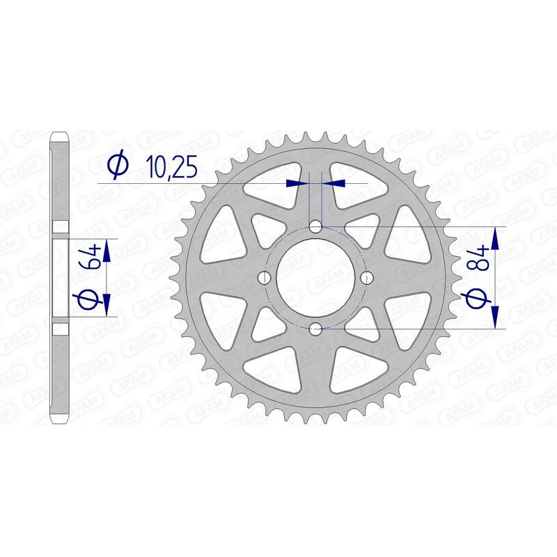 Couronne alu AFAM, pas 520 pour SUZUKI LTZ 400 et KAWASAKI KFX 400 de 2003 à 2018