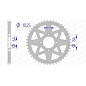 Corona de aluminio AFAM, paso 520 para SUZUKI LTZ 400 y KAWASAKI KFX 400 de 2003 a 2018 Corona de aluminio AFAM, paso 520 para SUZUKI LTZ 400 y KAWASAKI KFX 400 de 2003 a 2018