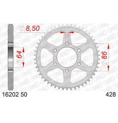 Couronne acier AFAM 50 dents, pas 428