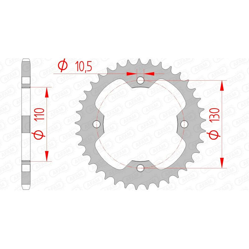AFAM steel rear sprocket 520 pitch for KAWASAKI KFX 450 2008-2014