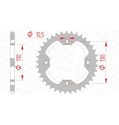 AFAM Kettenrad Stahl Teilung 520 für KAWASAKI KFX 450 2008-2014