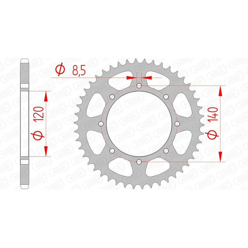 AFAM Kettenrad Stahl Teilung 520 für KAWASAKI KLE 500, KLR 650, KLX 650 1987-2019