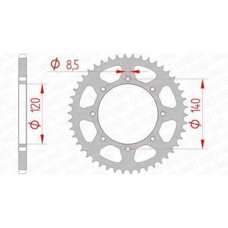AFAM steel rear sprocket 520 pitch for KAWASAKI KLE 500, KLR 650, KLX 650 1987-2019