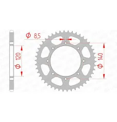 AFAM steel rear sprocket 520 pitch for KAWASAKI KLE 500, KLR 650, KLX 650 1987-2019