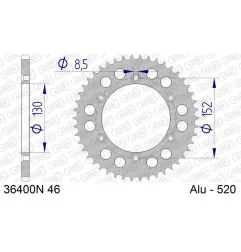 Corona de aluminio AFAM 46 dientes, paso 520 para APRILIA MXV 450, RXV 450, RXV 550, SXV 450, SXV 550 de 2005 a 2017