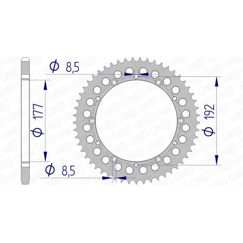 Corona de aluminio AFAM paso 520 para HUSQVARNA CR 125, CR 240, WR 125, WR 240, WR 400 de 1978 a 1989