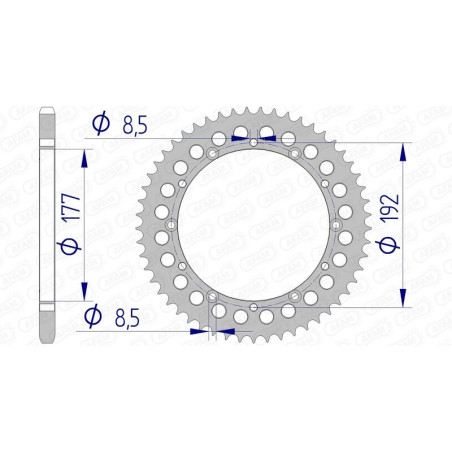 AFAM Kettenrad Alu Teilung 520 für HUSQVARNA CR 125, CR 240, WR 125, WR 240, WR 400 1978-1989