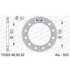 AFAM aluminium rear sprocket 520 pitch for KTM GS 125, GS 250, GS 300, MX 125, MX 500 and MAICO GS 250 1984-1994