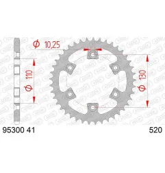 AFAM Ritzel Stahl 41 Zähne, Teilung 520 für GAS GAS WILD HP 300, WILD HP 450 2003-2008