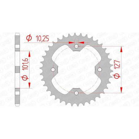 AFAM Kettenrad Stahl Teilung 520 für POLARIS OUTLAW 450 MXR 2X4, OUTLAW 525, OUTLAW 525 IRC, OUTLAW 525 RS 2X4, PREDATOR 500