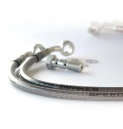 Speedbrakes Aviation Bremsschlauch Edelstahl/Silber Banjo TECNIUM für YAMAHA YZ 125, YZ 250, YZF 450 und FANTIC XE 125, XX 125