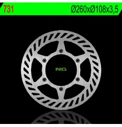 Disque de frein NG BRAKES rond fixe pour GAS GAS EC 125, EC 200, EC 250, EC 300, ECF 250 de 1999 à 2020