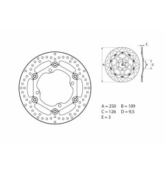 Disco de freno BREMBO Serie Oro redondo flotante para KAWASAKI KX 125, KXF 250, KXF 450 de 2006 a 2014