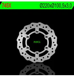Disque de frein NG BRAKES pétale fixe pour SUZUKI RM 85 et YAMAHA YZ 80 de 1993 à 2023