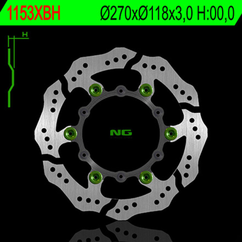 NG BRAKES Bremsscheibe Wave schwimmend für YAMAHA WRF 250, WRF 450, YZ 125, FANTIC XE 125, XEF 250, XX 125 und SUZUKI DR-Z 400 S