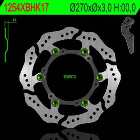 Disco de freno NG BRAKES ondulado flotante para KTM EXC 125, SX 125, SX 150, HUSABERG FE 501, FS 400, FX 650 y GAS GAS MC 125