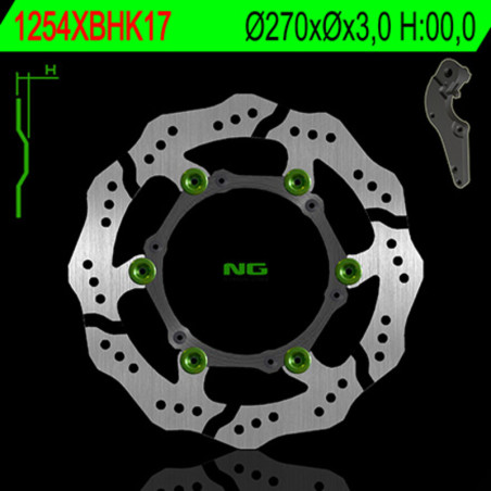 Disque de frein NG BRAKES pétale flottant pour KTM EXC 125, SX 125, SX 150, HUSABERG FE 501, FS 400, FX 650 et GAS GAS MC 125