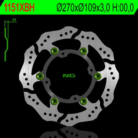 Disque de frein NG BRAKES pétale flottant pour HUSABERG FE 400, FE 501, FS 650 et HUSQVARNA CR 125, FE 250, FE 501
