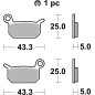 Plaquettes de frein BREMBO Off-Road métal fritté pour KTM SX 50, SX 50 MINI, HUSQVARNA TC 50, TC 50 MINI et GAS GAS MC 50, MCE 5