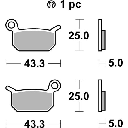Pastillas de freno sinterizadas de competición BREMBO para KTM SX 50, SX 50 MINI, HUSQVARNA EE 5, TC 50 y GAS GAS MC 50, MCE 5