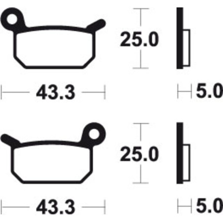 Plaquettes de frein TECNIUM Racing MX/Quad métal fritté pour KTM SX 50, HUSQVARNA TC 50 et GAS GAS MC 50 de 2009 à 2023
